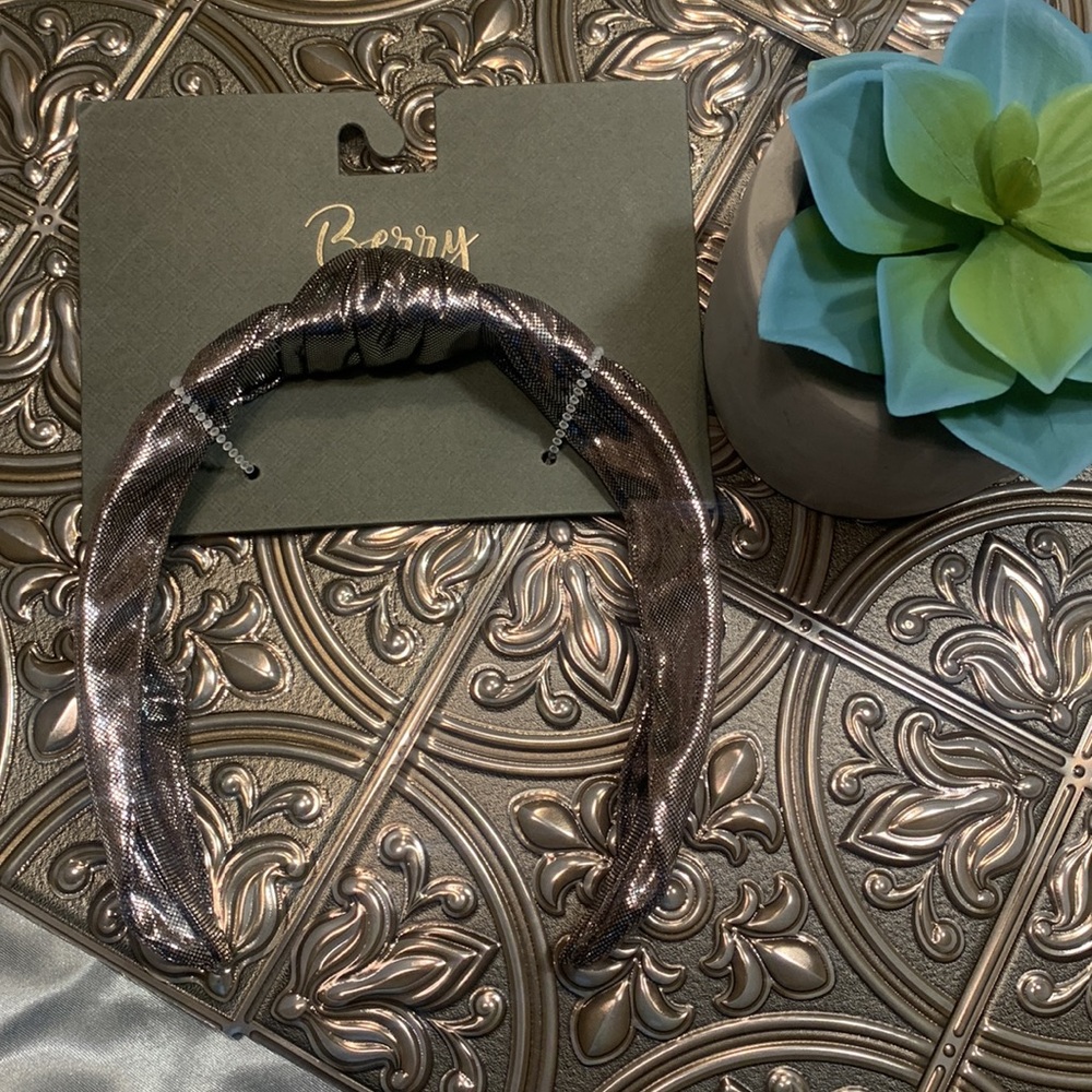🌹Berry •  Pretty Silver Metallic FASHION Headband